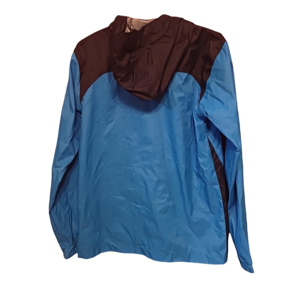 Columbia Nylon Blue & Black Full Zip Hooded Rain & Weather Coat KiDS LARGE - Picture 2 of 5